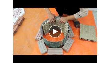 Creative Ideas With Cement - Making Plant Pots From Cement And Egg Carton at Home